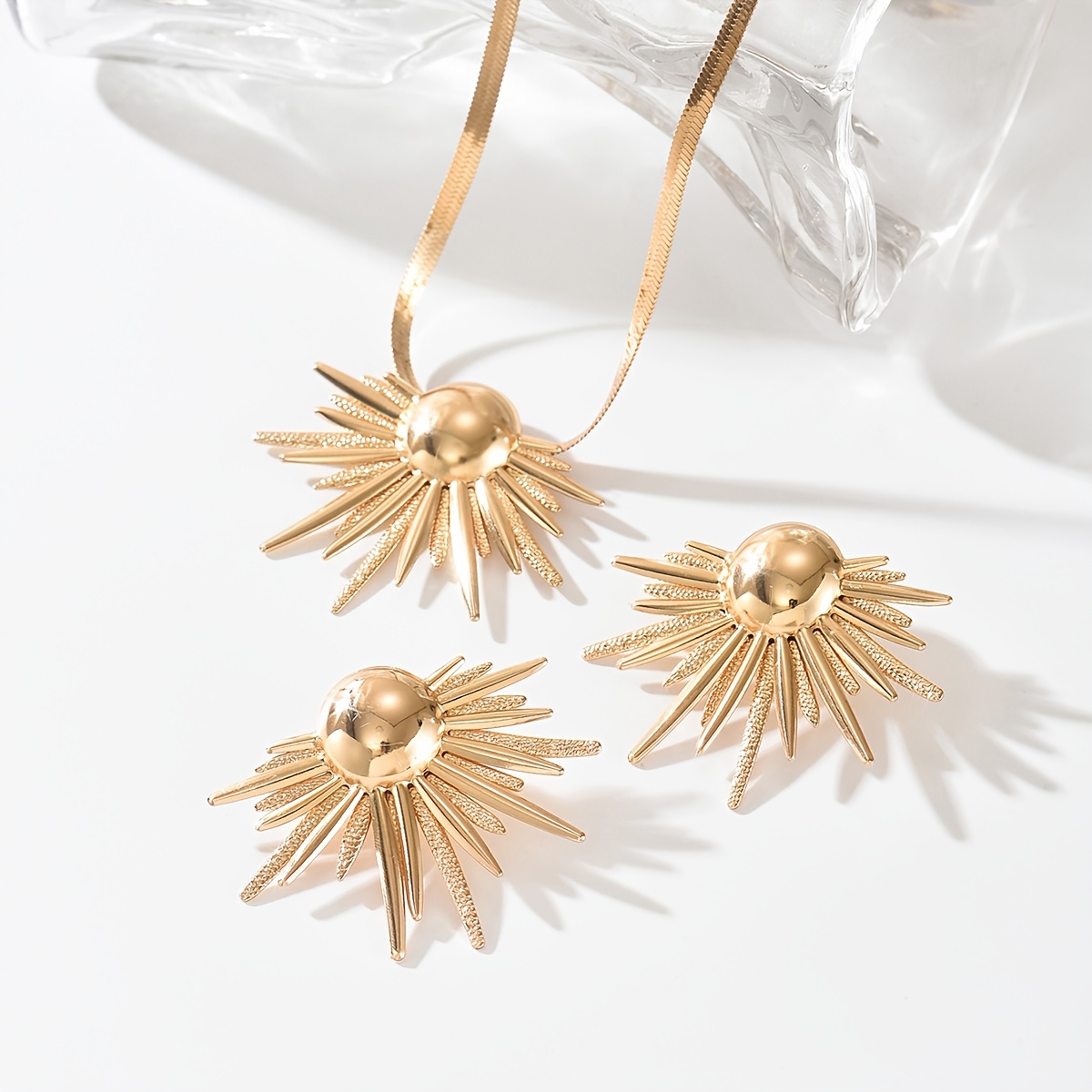2pcs Women's Earrings and Necklace Set, Artistic Style