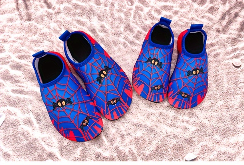 Spider Boy Beach Shoes Red Wading Shoes Lightweight Water Shoes Beach Swimming Girls Water Shoes Swimming Surfing Summer Youngsters's Cartoon Cute Three Spider Webs