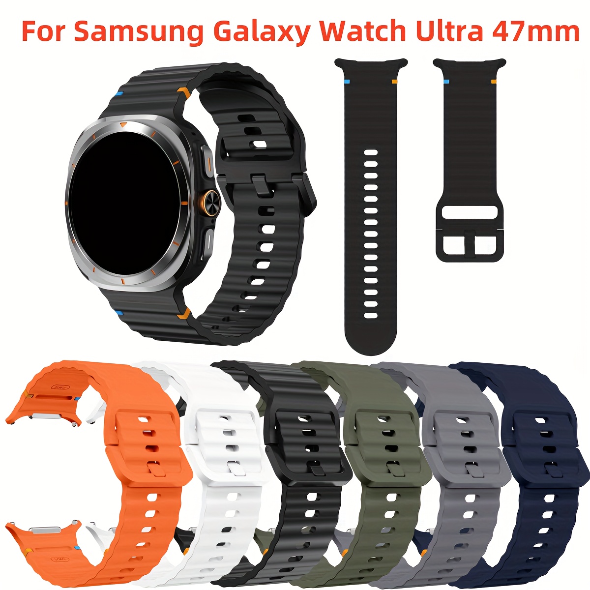 

Silicone Sport Band Compatible With Samsung Ultra 47mm - Soft Breathable Wrist Strap For Men And Women