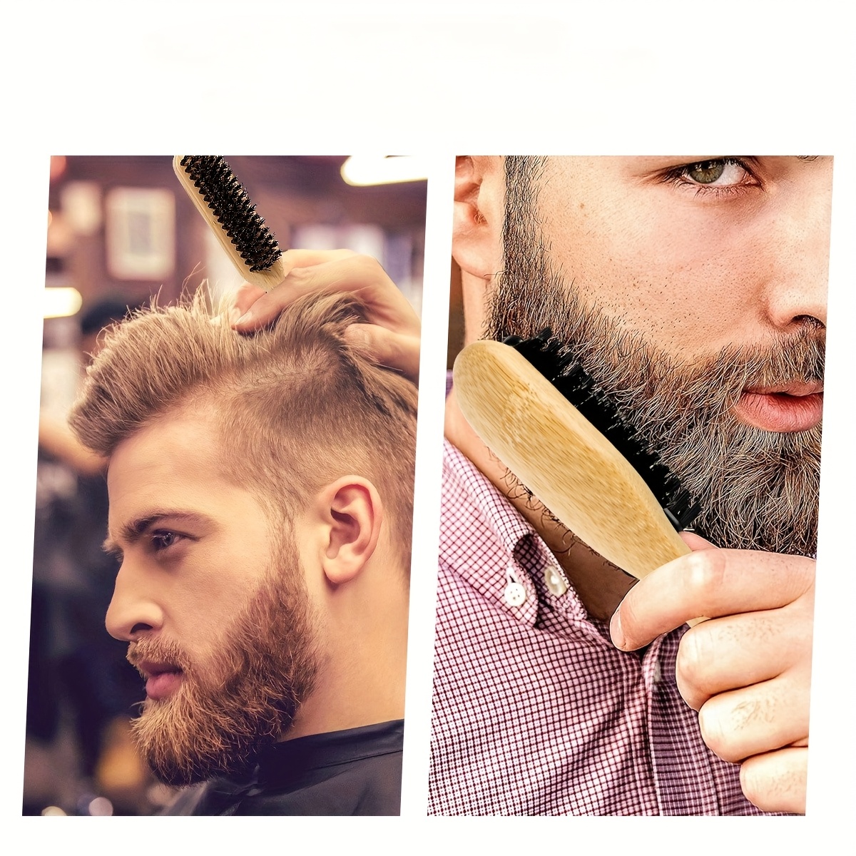 Bamboo Handle Hair Brush with Soft Bristles for All Hair Types