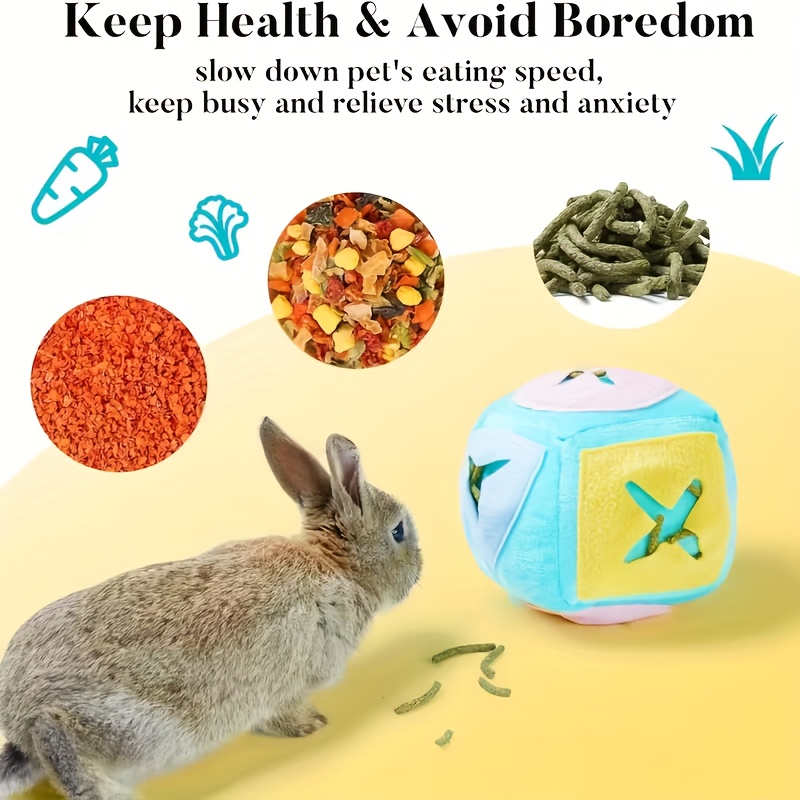 Image of 1pc Bunny Puzzle Toy - Soft Plush, Indoor Rabbit And Long-haired Guinea Pig And Enrichment, Design With Hidden Treats, Rabbit Toy, Bunny Puzzle Toy, Animal Design, Durable Pet Toy, Without Battery