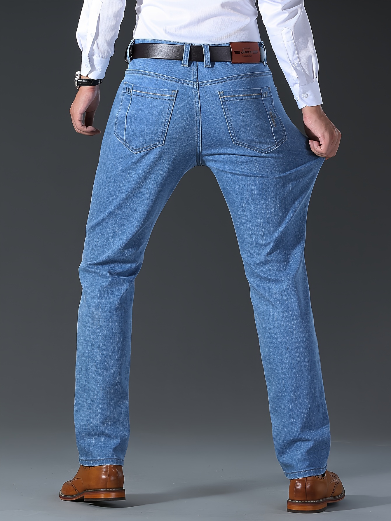 men's cotton blend semi formal jeans design Temu South Africa
