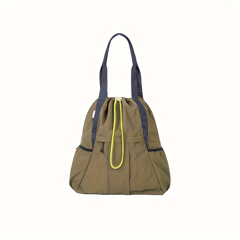 TEMU 屋外防水レジャーバックパック、男性と女性のための汎用性の高いカラーブロックショルダーバッグ