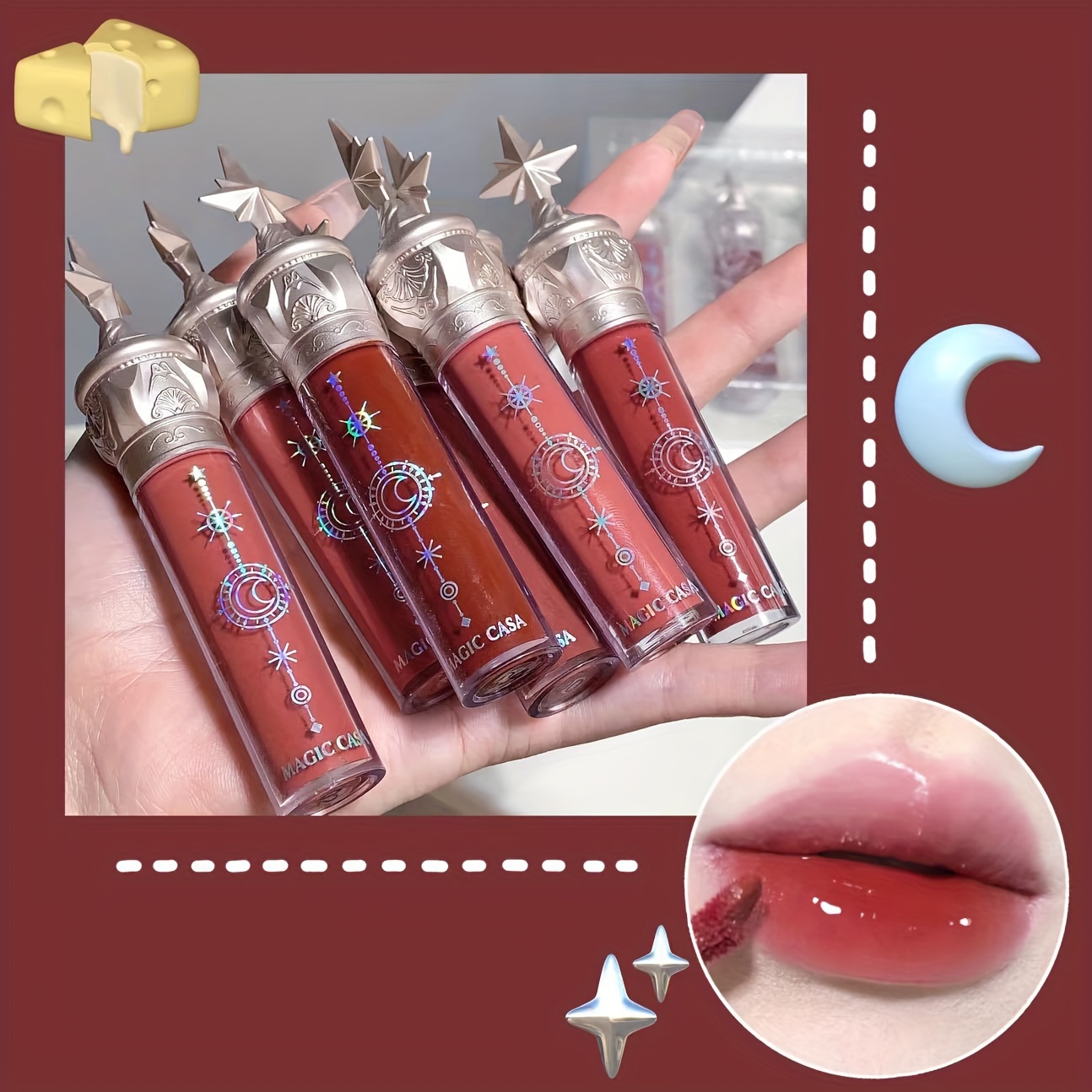 

New Little Star Stick Mirror Finish Lip Glaze, Water Glossy Lip Gloss, Not Easy To Fade, With A Transparent Film And A Hydrated Luster Finish