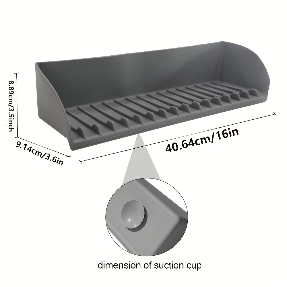 Premium Silicone Sink Splash Guard For Kitchen And Bathroom - Non-slip Suction Cup Base, Upgraded - Dishwasher Safe Faucet Cover Drainage Mat, Kitchen Sink Splash Guard, Cleaning, Faucet Cover
