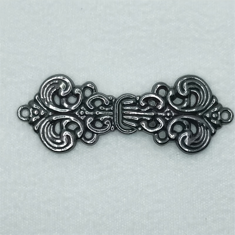 TEMU 4pcs/2pairs Vintage Style Cardigan Clips, Sweater Clips, Spiral Flower Hat Shawl Cape Buckle Fasteners - Hollow Flower Hat Buckles, Knitting