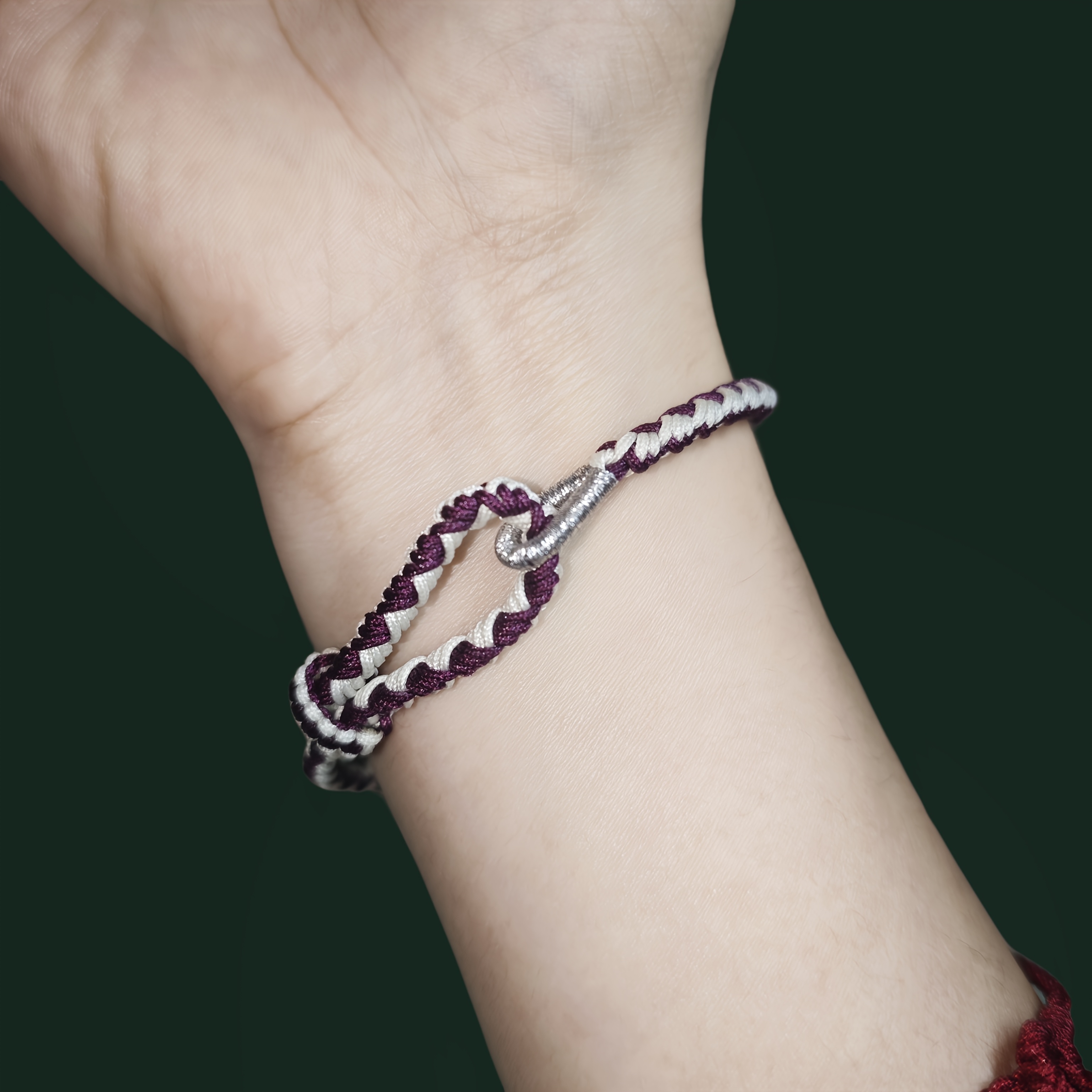 Adjustable Heart Two Tone Rope Bracelet for Daily Wear & Valentine'S Gift