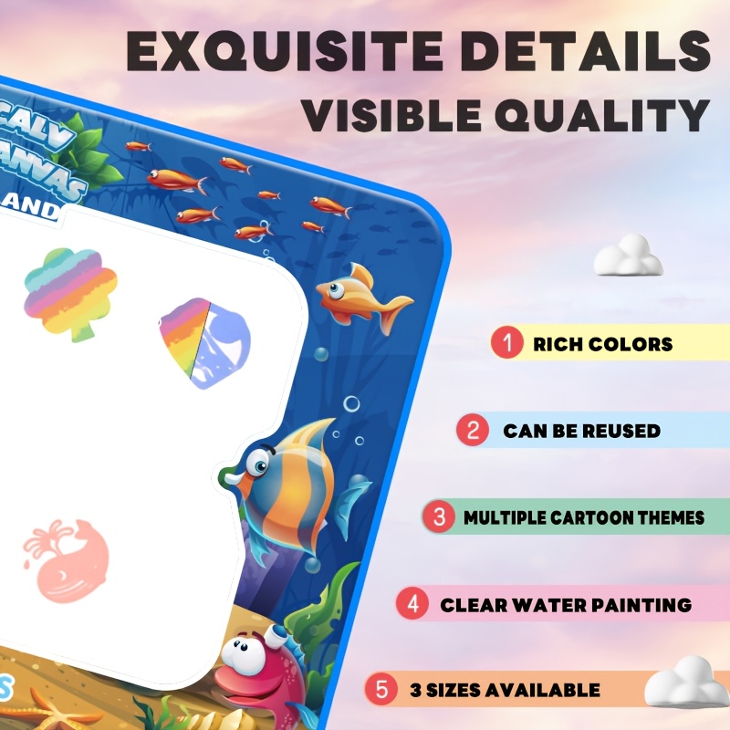 Magic Doodle Mat Set - Reusable Water Drawing Pad