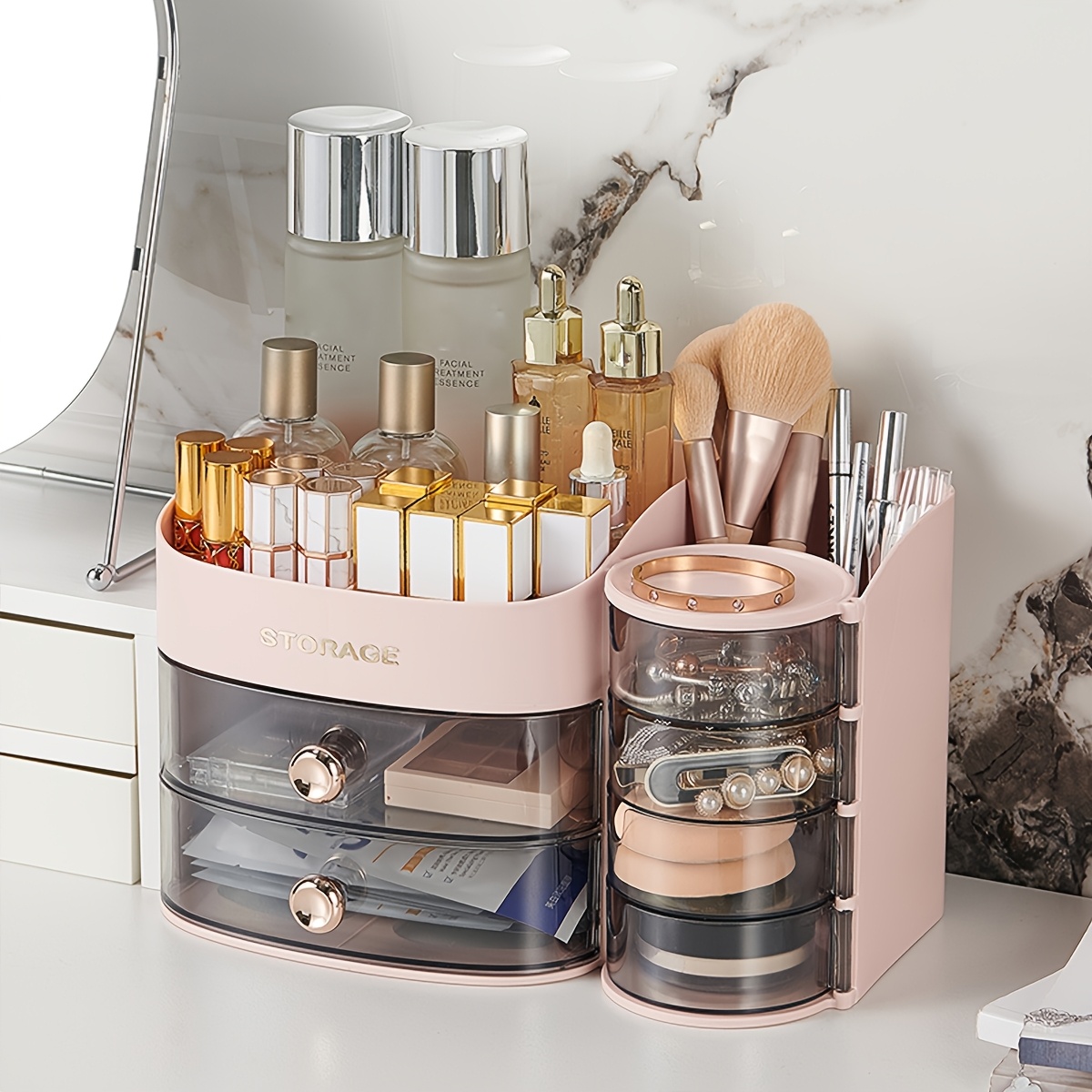 desk organizer cosmetic storage box with drawers plastic ideal for lipstick and facial masks Product details 5