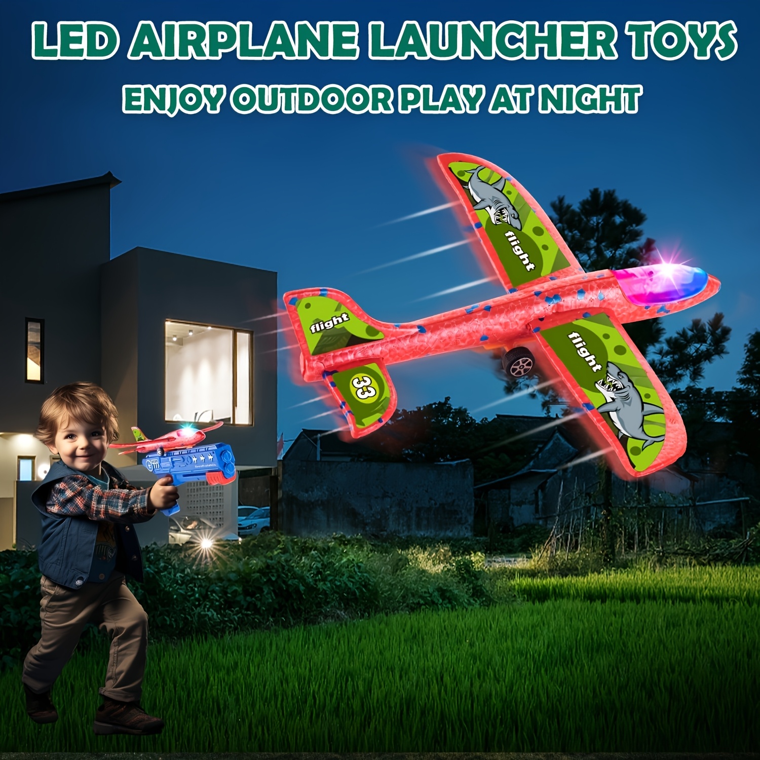 3/6pcs Airplane Launcher Toy With 3 Stickers - Interactive Flying Game, 2 Flight Modes, Durable PP Material, Easy Assembly - Ideal For Outdoor Play, Halloween, Christmas, Birthday Gifts For Ages 3-12