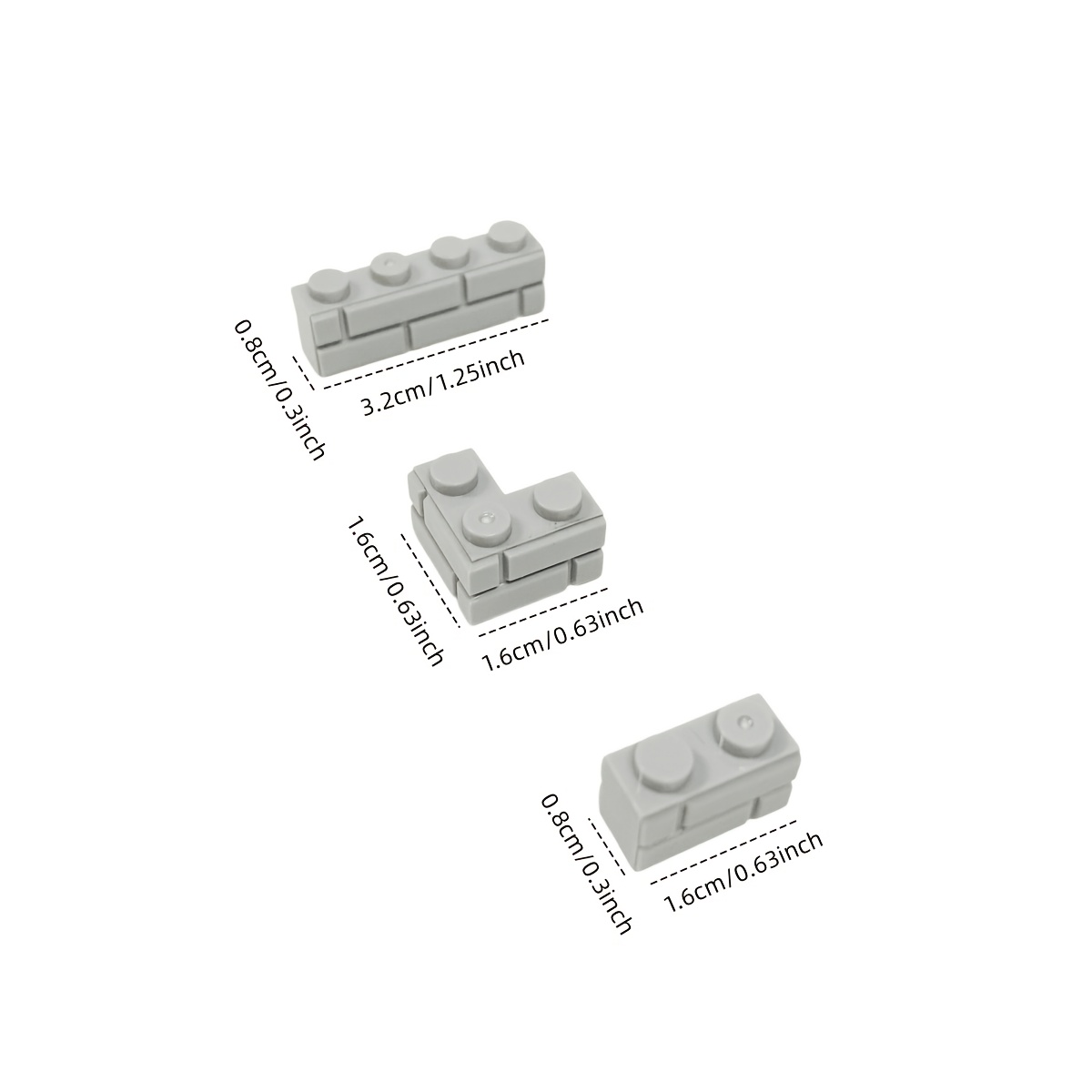 1010pcs Light Gray Wall Texture Building Bricks MOC Set