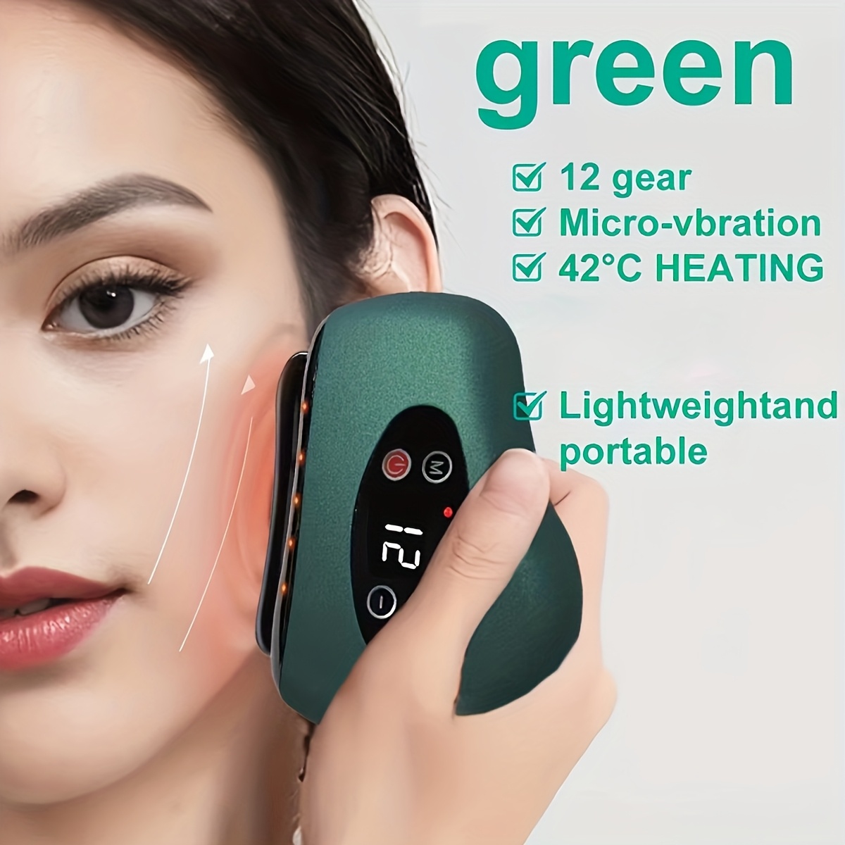 Nij 12 Adjustable Usb Charging, Home Portable Beauty Electric Scraping Board, Vibrating Hot Compress Scraper