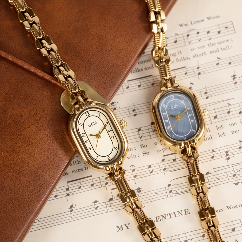 

Elegant Vintagequartz Watch With Alloy Strap Alloy Dial, Slim Chain Bracelet Design, Water-resistant, Ladies' Fashion Accessory