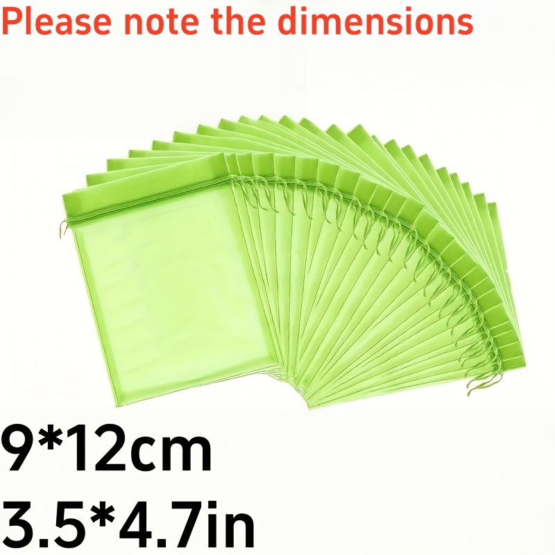 TEMU 200pcs Reusable Fruit & Vegetable Protective Bags - 9x12cm Drawstring Netting For Grapes, , Grapefruit - , Breathable Fabric, No Electricity