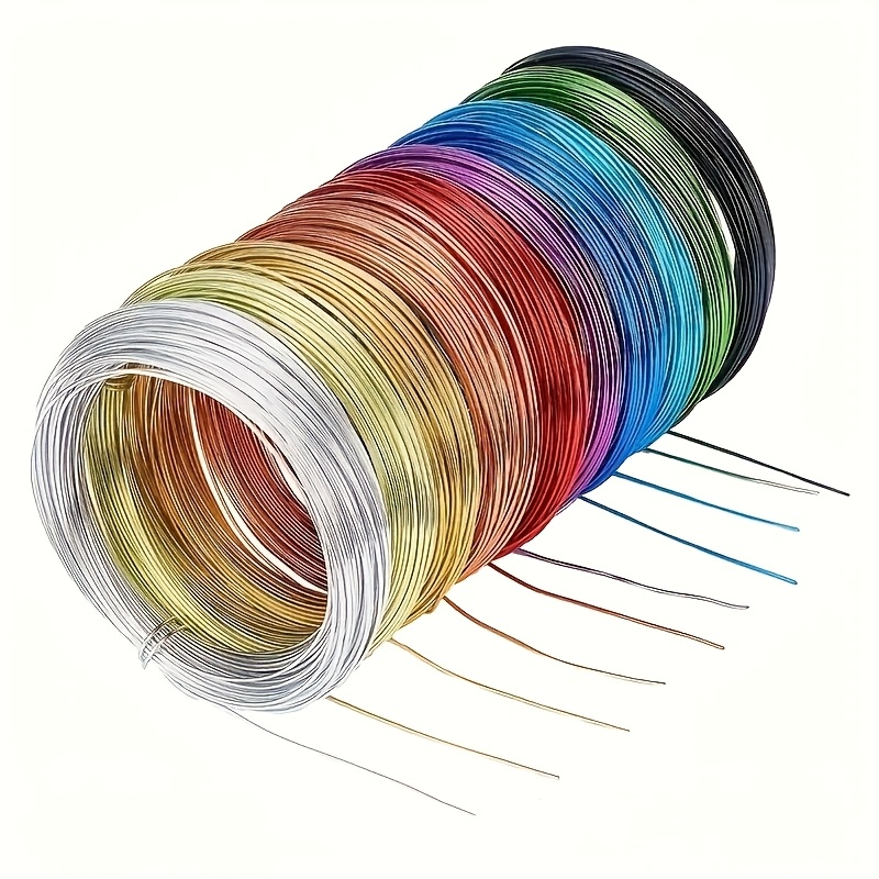 

1 Rouleau de fil d'aluminium de couleur flexible, épaisseur de 0,8 mm, 5 m/31,5 pouces, idéal pour la DIY, les manuels et les décorations d'art en métal