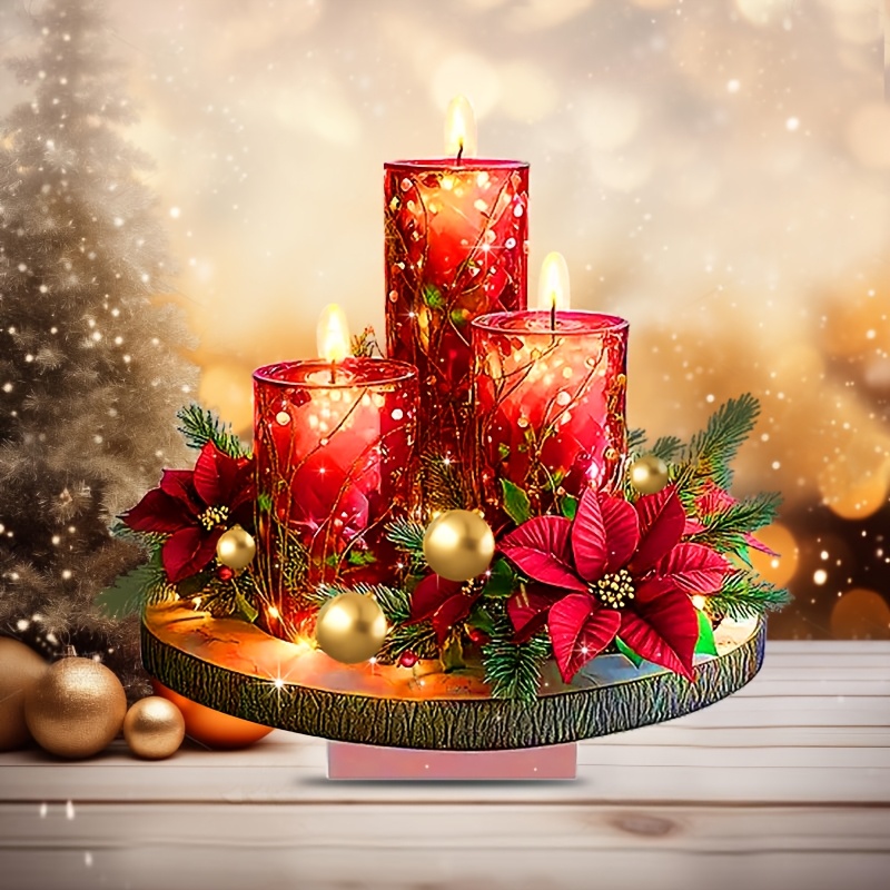

2d Flat Acrylic Christmas Tree Tabletop Decor - Home, Living Room, Kitchen & Bedroom Holiday