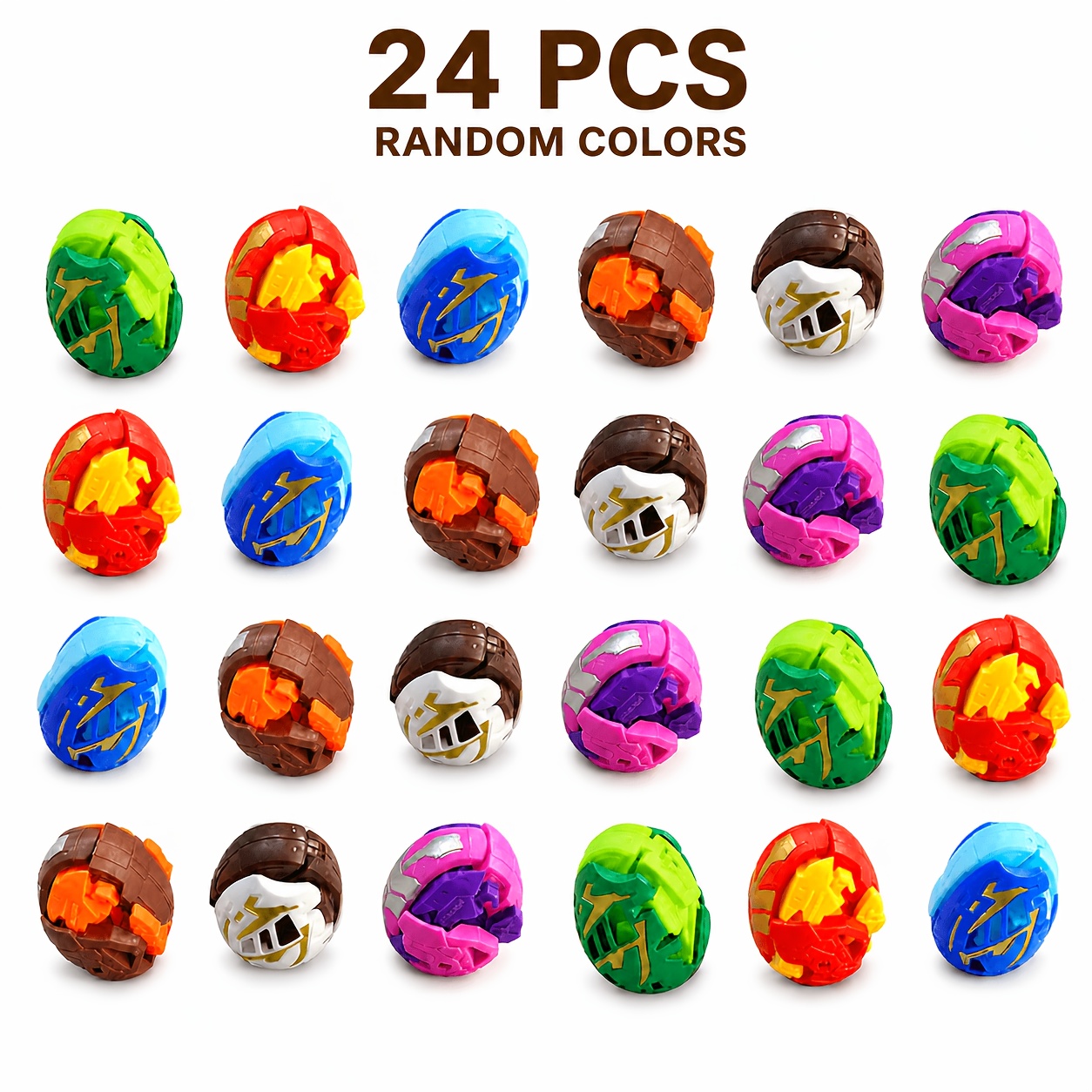 TEMU 24 Dinosaur Transforming Egg Toy Set For Kids (random Colors) | Suitable For Children | Birthday Party Gifts, School Rewards, Stuffing