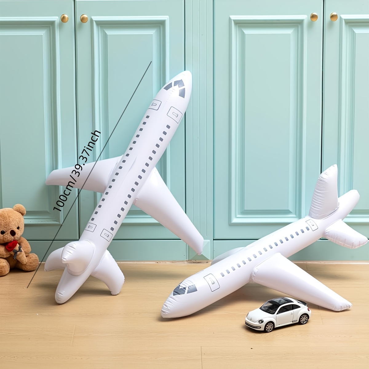 Image of 1/2pcs Large Inflatable Airplanes Suitable For Adult Birthday Airplane Parties, Aviation-themed Birthday Party Gifts, Pool Party Supplies, Graduation , And Outdoor Party Decorations
