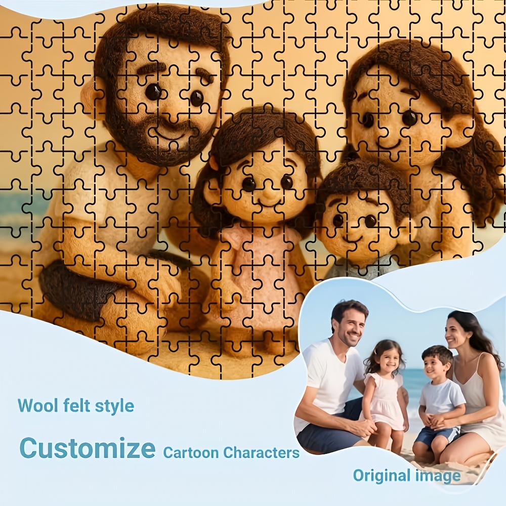 TEMU Personalized Cartoon Style Portrait Puzzle-customize Photos To Make Puzzles, Couples | Pets & Family Memories-ideal Birthday, Mother's Day,