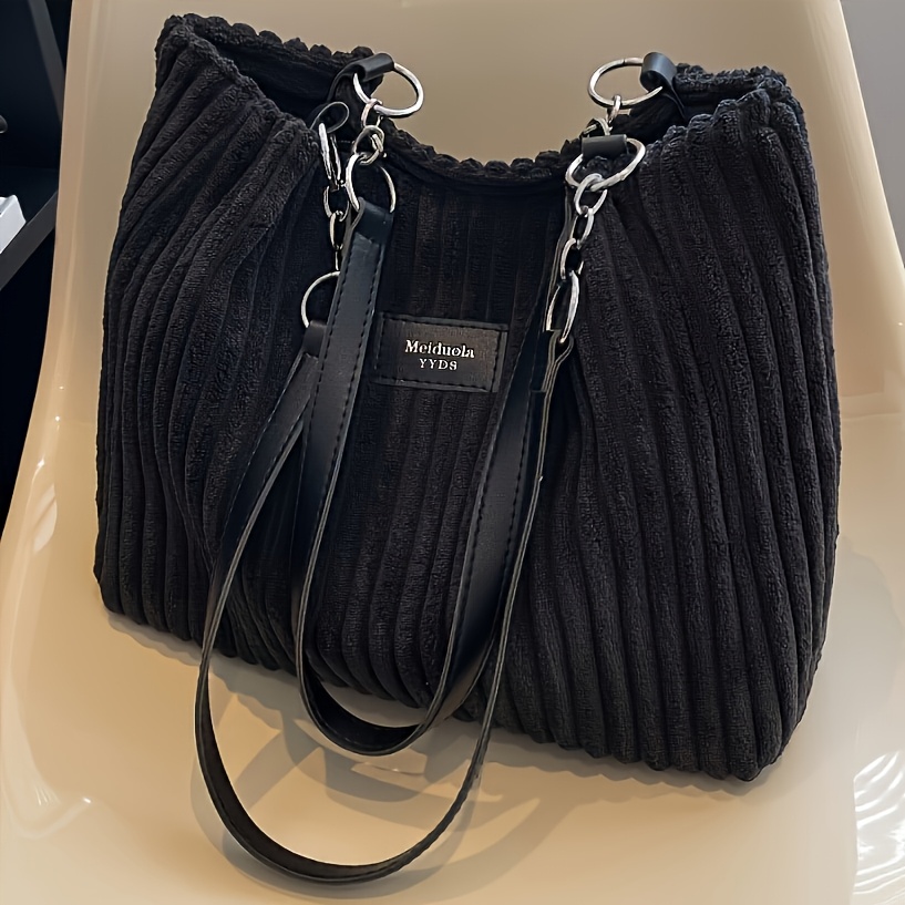 TEMU 1pc Women's Velvet Shoulder Bag Sexy Handbag With Fixed Shoulder Strap And Zipper Closure, No Pattern Suitable For Tv Show Theme Valentine's Day
