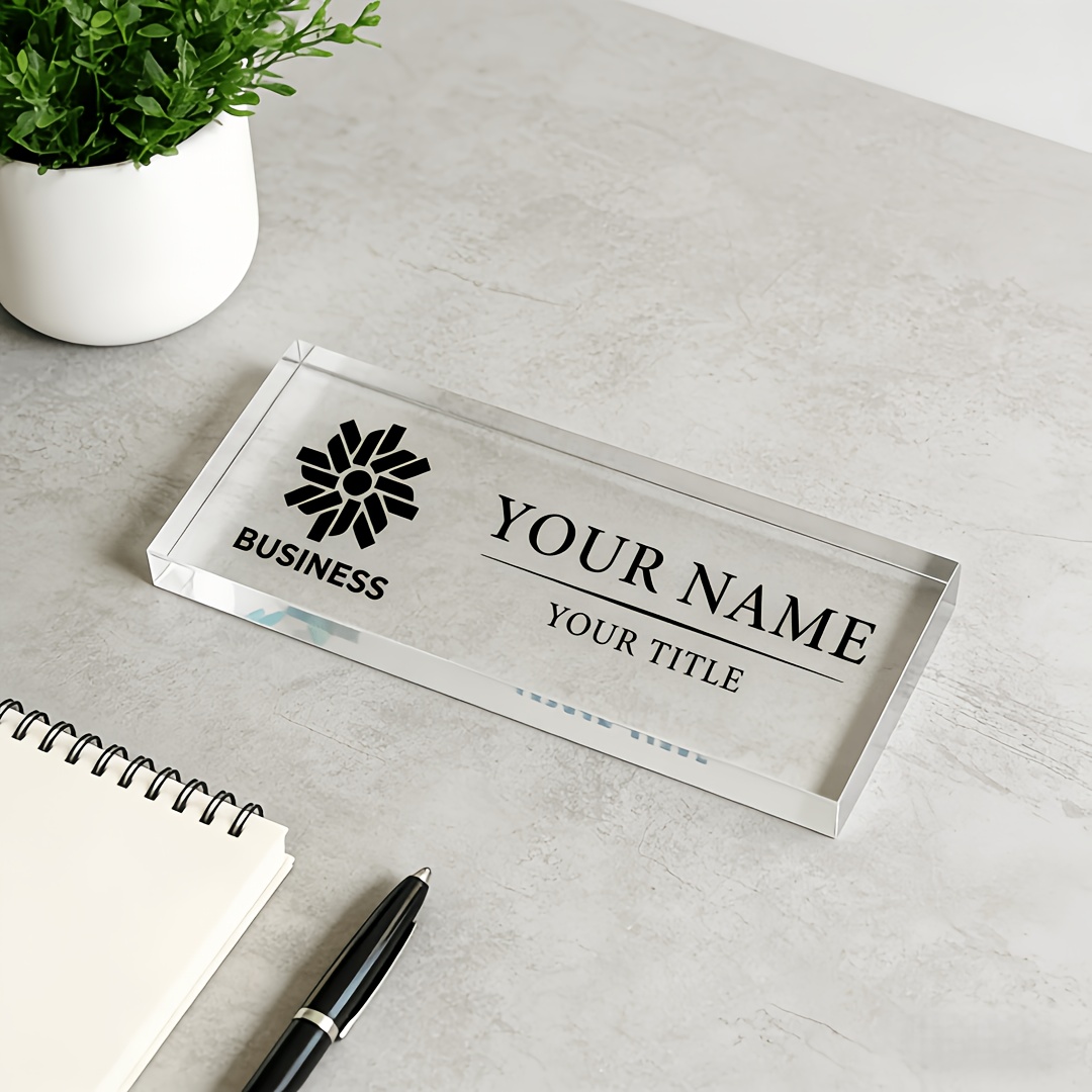 TEMU Custom Office Nameplate, Office Desk Nameplate, Office Decoration, Transparent Acrylic , Office Gift, Custom