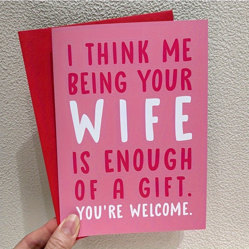 

1pc, Husband Birthday Card From Wife - Husband Valentine's Day Card Funny - Anniversary Cards For Him - Funny Birthday Card For Men - Prank Gag Joke - With Envelope