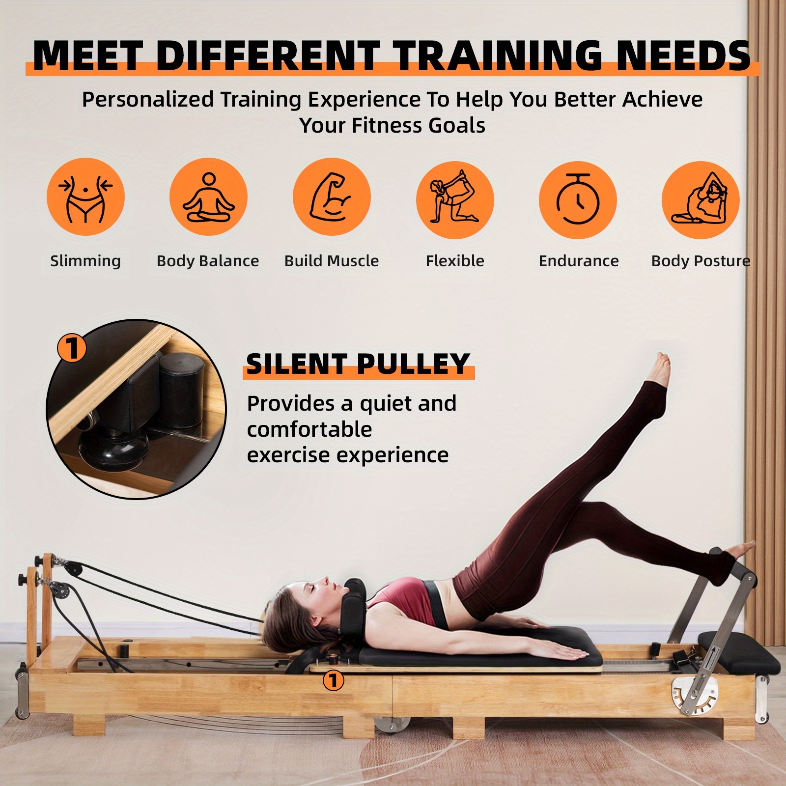 Planche De Fitness Pliable Multifonction Pilates Reformer - 99x40 Cm Noir - Neuf AeroPilates