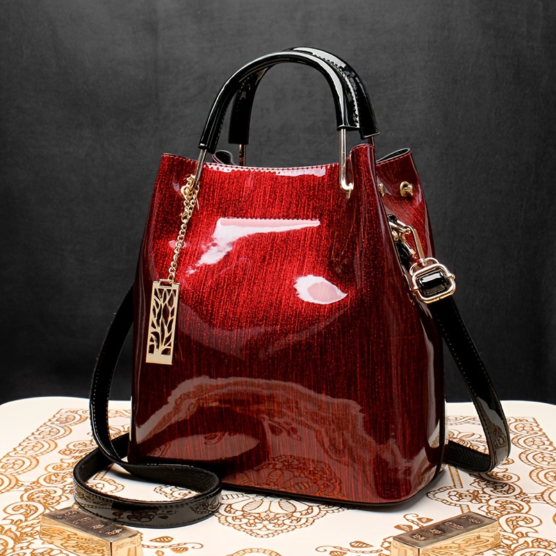 

Sac à Main Chic Rouge en Similicuir pour Femme - du Vintage, Sac à Bandoulière & Épaule de Luxe avec Fermeture Éclair