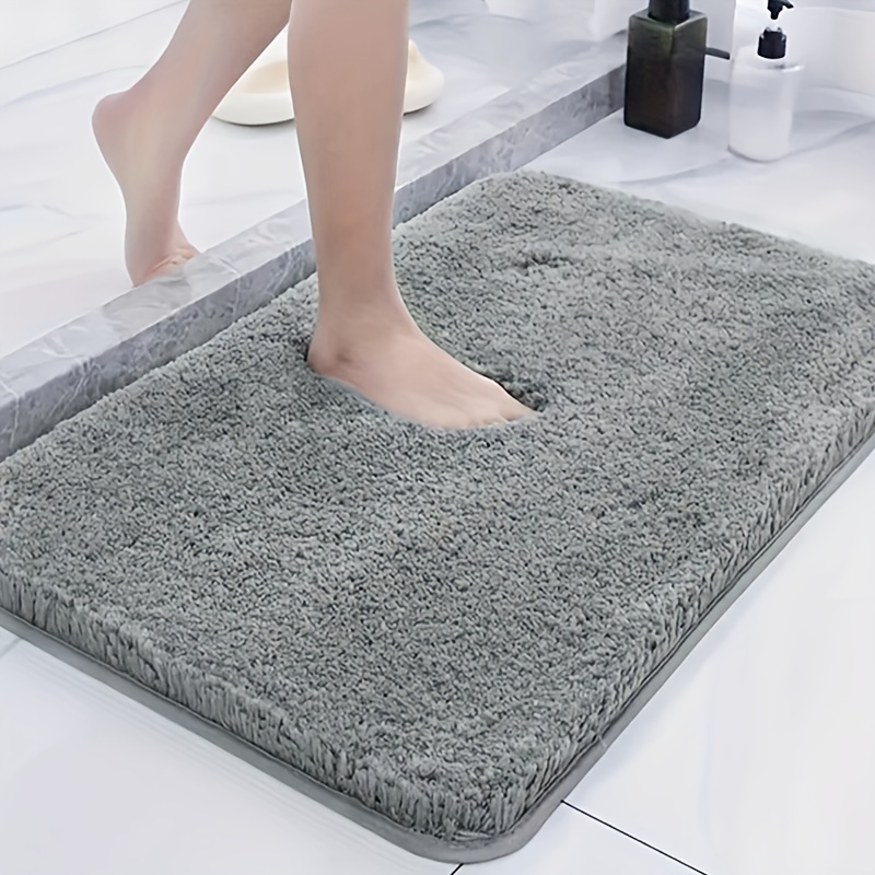 

Geometric-pattern Non-slip Bath Rug, Knit Weave Polyester Mat With Pvc Backing, Ultra Soft Absorbent Bathroom Kitchen Bedroom Doorway Cushion, Pet-friendly - 1 Piece