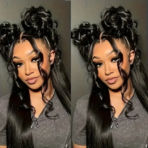 360 full human hair lace wig for women 16 36 inch straight hd lace front wig with transparent lace 250 density christmas halloween and casual attire