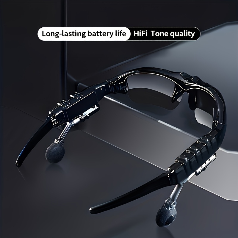 BRIAME Smart Wireless Glasses with Active Noise Cancellation, Stereo Earbuds & Microphone - USB Type-C Rechargeable Lithium Battery, Hands-Free Calls & Music Streaming, Volume Control, No Charger Included - Ideal for Gaming & Everyday Use, Gaming Headset | Modern Tech Accessory | Wireless Headphone