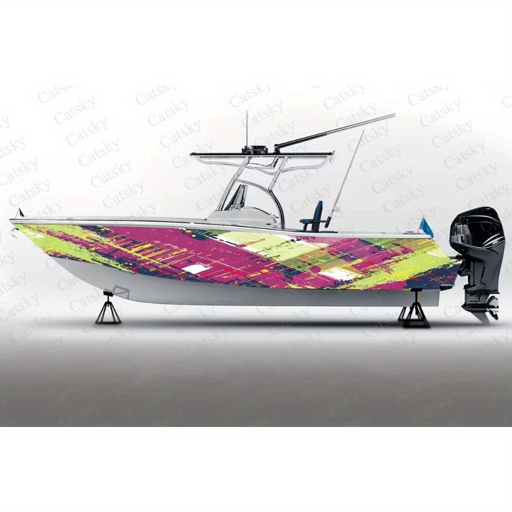 Vector Color Bar Geometric Abstract Boat Sticker Wrap