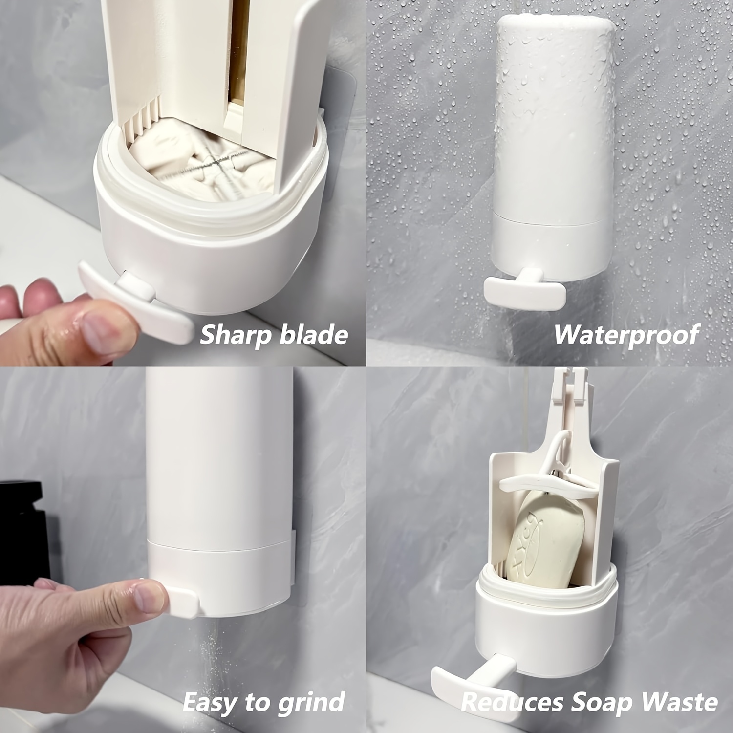 

Soap Grinding Box With Built-in Blade - Hygienic, Wall-mounted Soap Holder With Adjustable Household Powder Dispenser - Does Not Wet Soap, Compact And .