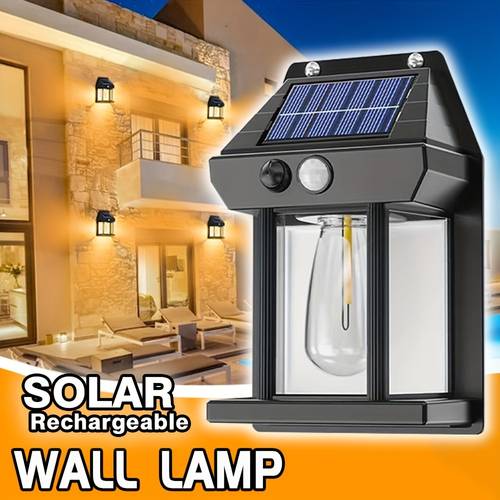 1pc outdoor motion sensor step lamp abs material home lighting lights for warehouse porch fence deck patio portable solar rechargeable garden wall lantern