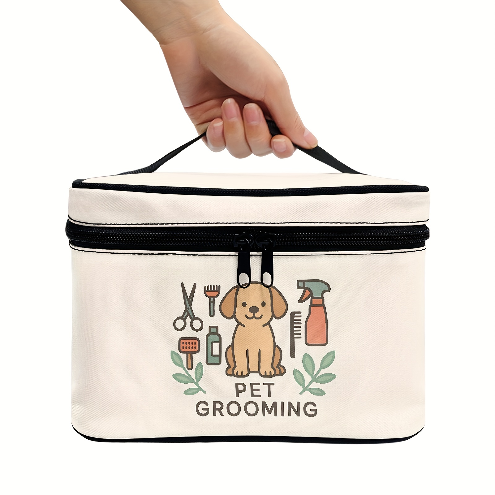 E-shop Hunde- und Katzenpflege-Werkzeug Aufbewahrungstasche, Einfaches Haustier Reinigungs- Muster, Tragbare Henkeltasche und Mehrere Fächer,