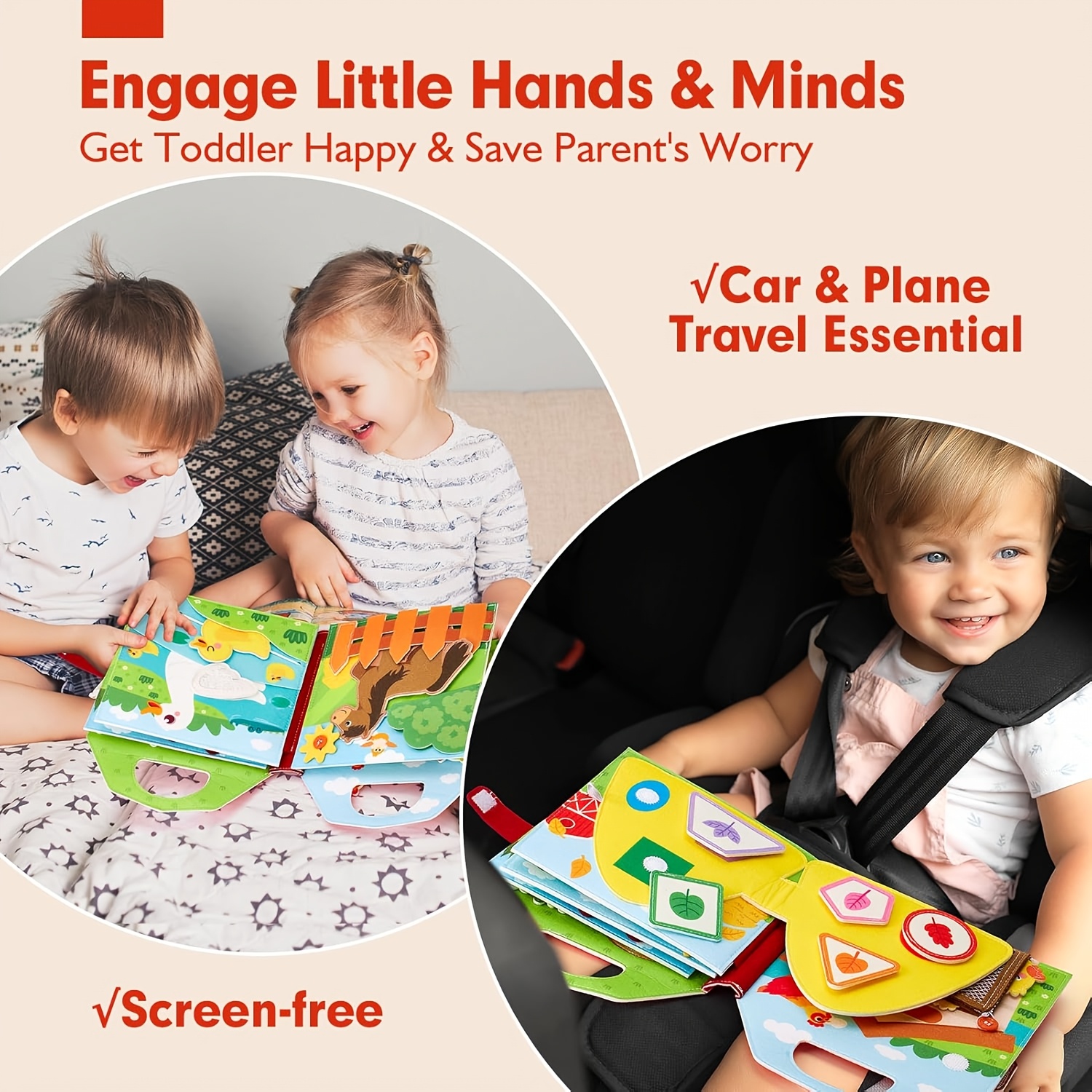 Farm Activity Busy Book for Toddlers, Interactive Game Book