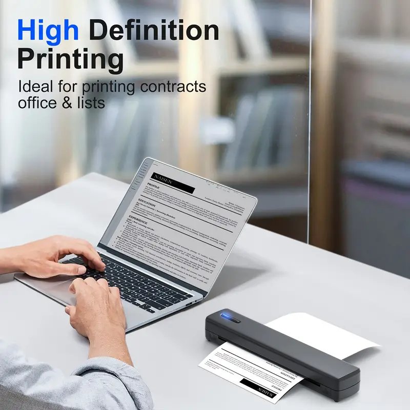 a4 inkless printer portable thermal printer for wireless mobile travel supports letter mini printing compatible with mobile phones and laptops suitable folding paper paper laptop accessory travel printer lightweight device usb rechargeable durable build small business travelers Product details 4