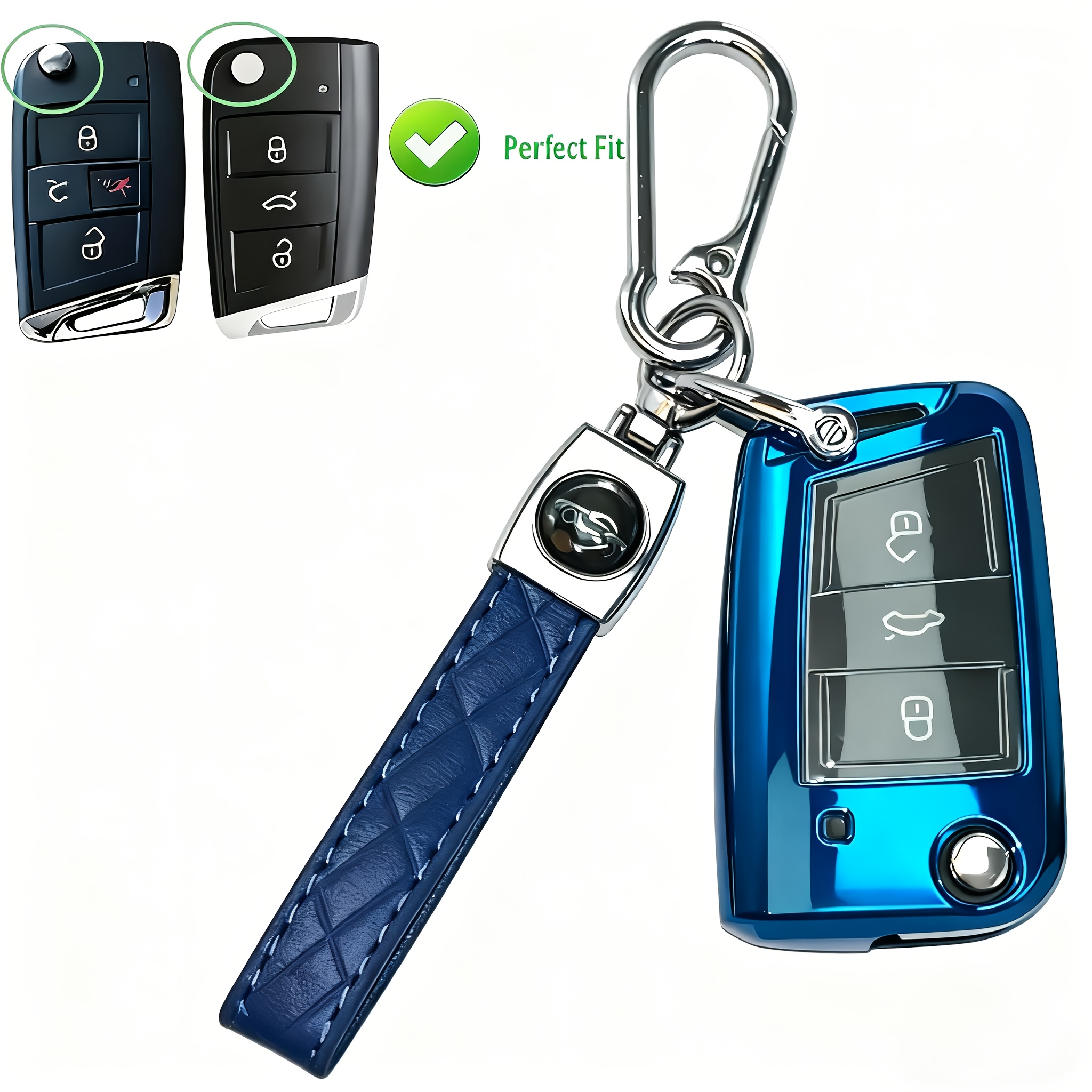 E-shop Schlüsselanhänger für Volkswagen , Sportwagen R, Polo, E-Golf, Atlas und Tiguan, passend für Schlüssel mit 3 oder 4 Knöpfen. Für Volkswagen