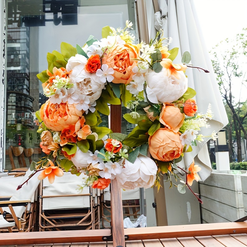 

Elegant Silk Peony Wreath - Perfect For Weddings, Engagements & Holiday Decor | Versatile Hanging Door & Wall Accent