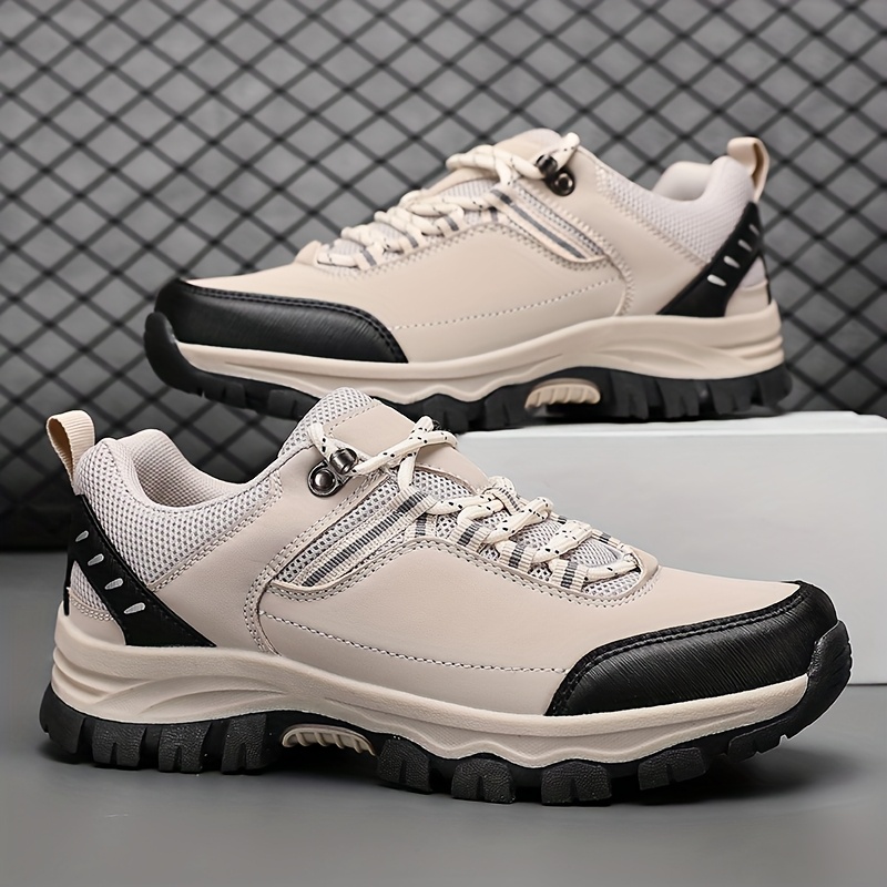 mens   slip resistant   sneakers lightweight breathable low top ankle support with arch cushioned insole grey navy for outdoor hiking non slip rubber sole versatile for   hiking boots 8