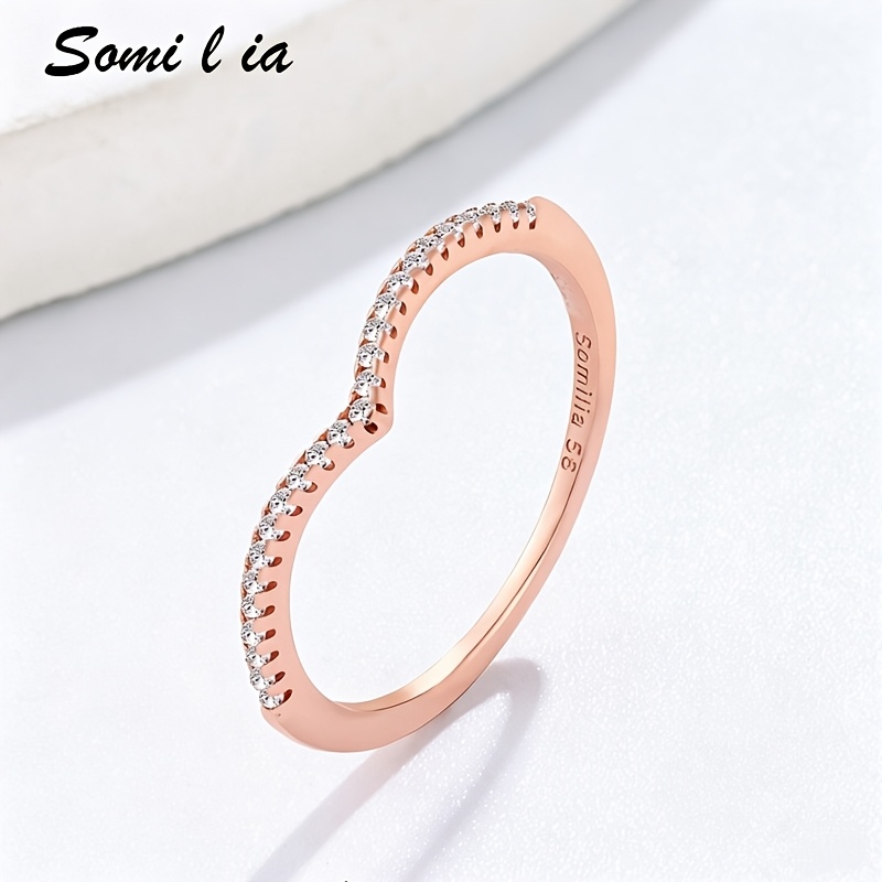 Ladies' Light Luxury Rose Golden Love Ring, Holiday Gift