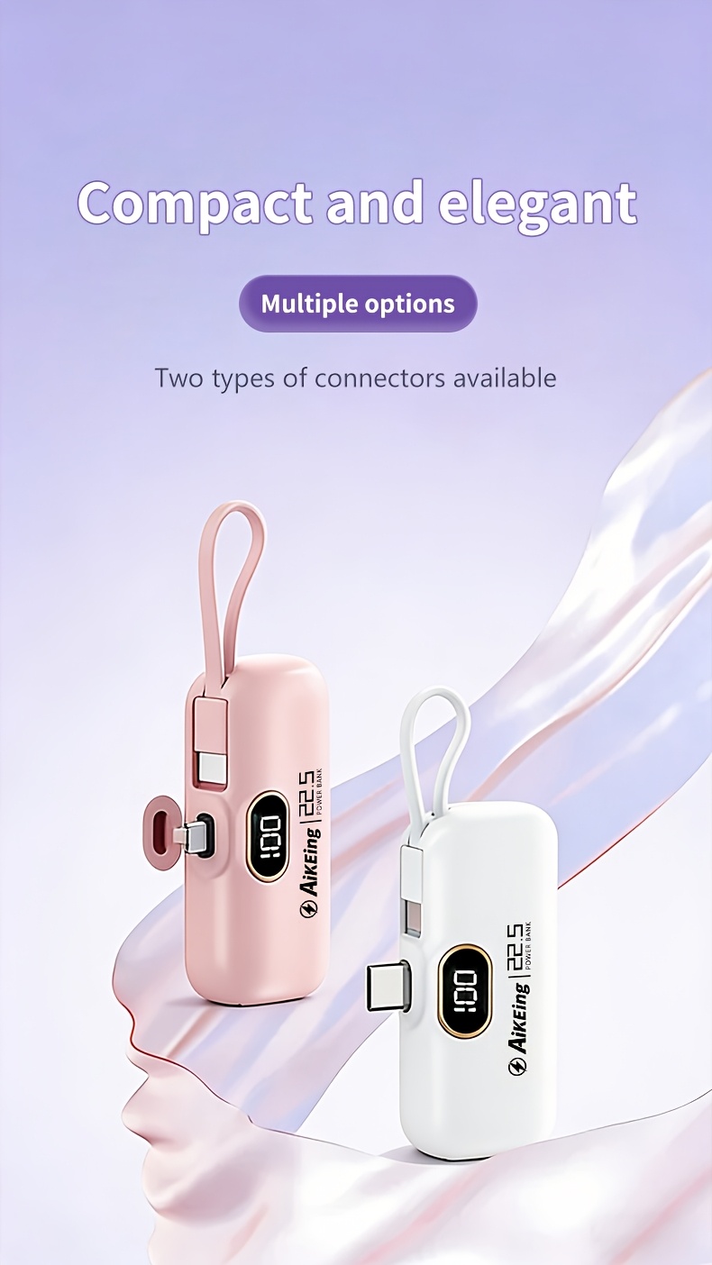  5000mah mini portable power bank with built in type c port fast charging for lightweight pocket emergency charger travel essential Product details 1