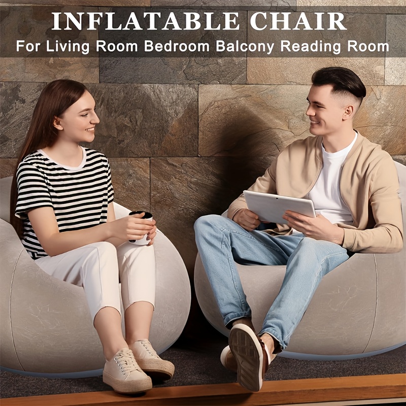 One Large Bean Bag Chair, Inflatable Lounge Chair, Soft And Comfy, Perfect for Outdoor Use, a Relaxed Seating Option, Tatami-Style Chair, Sofa Cover, Lazy Sofa, Round Single Sofa Ideal for Living Rooms, Office Breaks, And Outdoor Picnics Or Camping.