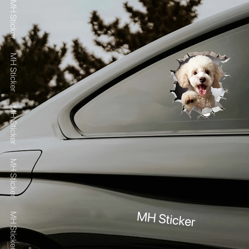 

1pc Dog Decal, -adhesive For Laptop, , Car, , , , - Irregular , , Use, Left , Plastic Compatible