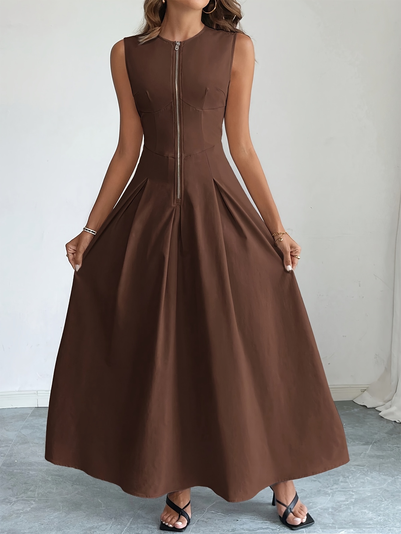 chinese dress ladies Laurel Zip Front Midi Dress