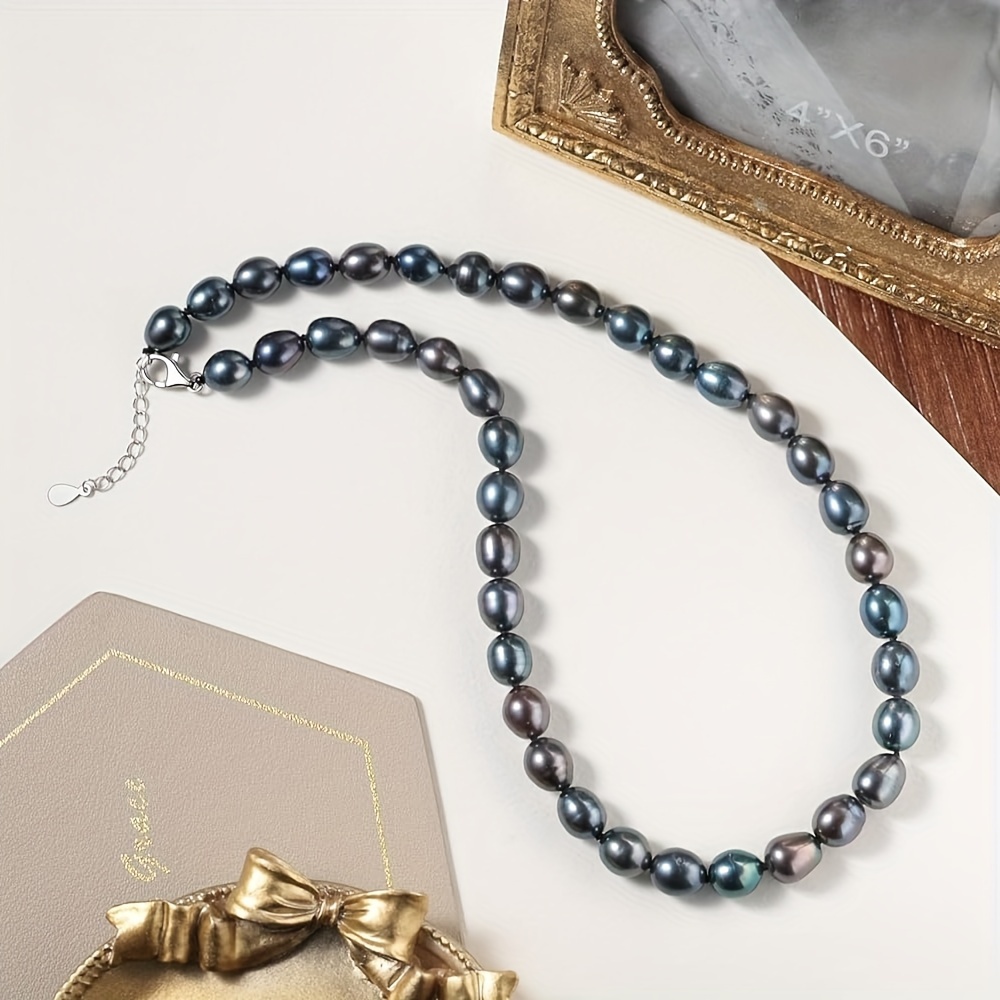 Image of Necklace, Natural Sea Drop Pearl Chain 7-8.0mm, Lobster Clasp, Anniversary Mother's Day Jewelry Gift, 18+2in Adjustable Chain (product Total Weight (51.33))