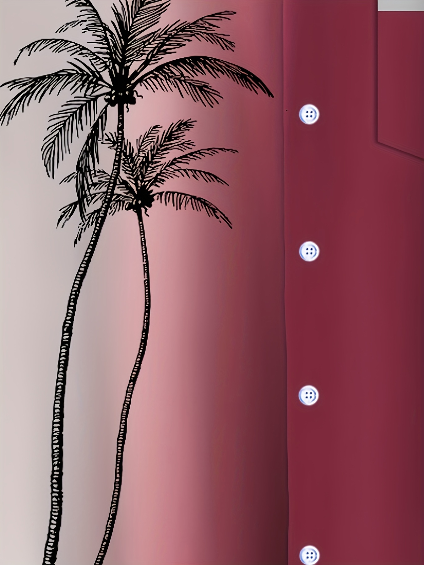 Men'S Vintage Tropical Coconut Tree Gradient Shirt - Turquoise to White Ombre Button-Up Beach Shirt with Palm Tree Print, Non-Stretch Fabric for Casual & Formal Events - All-Season Tropical Vacation Outfit - Plus Size Friendly Classic Collar Button Front Placket, Beach T Shirt, Summer Outfit, Retro Style, Durable Construction, Short Sleeve Top, Summer Wardrobe, PLUS SIZE, Spring And Summer Tropical Vacation Outfits (Short Sleeves/Long Sleeves), HAts/ShIrts/Pajamas, Beachy Items