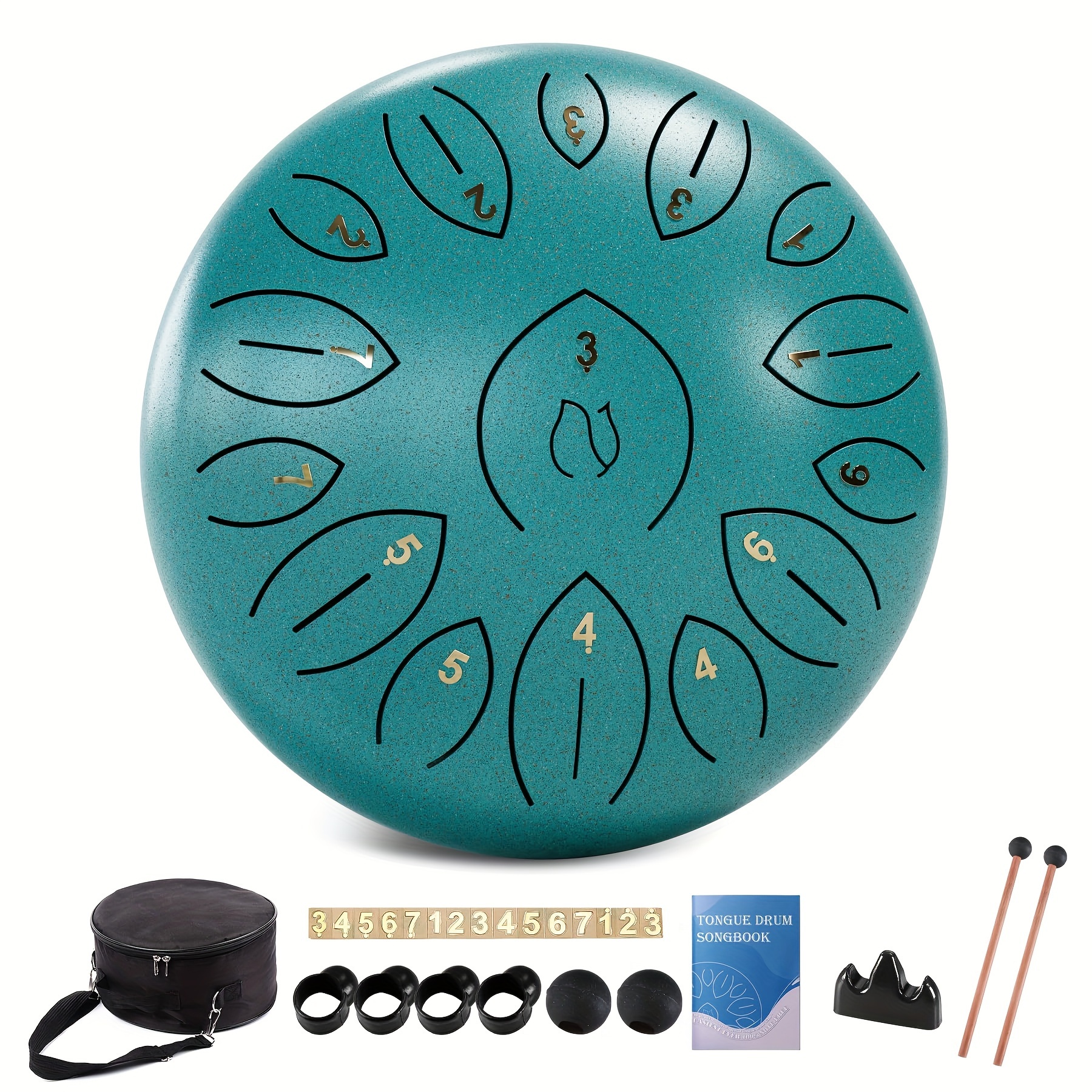 

12 Inch 15 Note Steel Tongue Drum, Tongue Drums, Steel Drum Instruments For Adult, Hand Pan Drum With Music Book, Drum And Carry Bag, , Idea For Yoga Meditation, Concert & Music Education