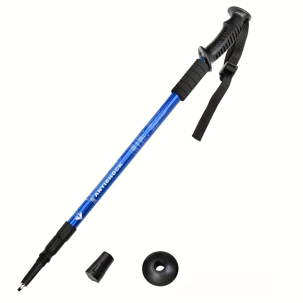 TEMU 1pc Of Aluminum Alloy Telescopic Hiking Stick - Adjustable Outdoor Hiking Stick, Suitable For Hiking, Skiing, And Outdoor Exploration,