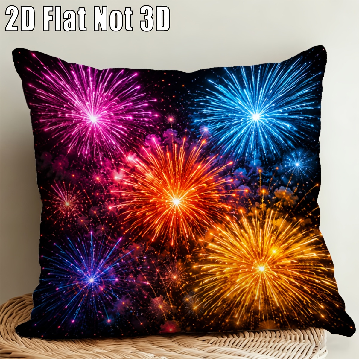 2d flat 1pc throw pillow covers fireworks bursting colorful patterned short plush pillowcases multi purpose   home decor cushion covers christmas gift for   filling not included decorating   room types